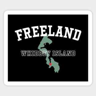 Freeland, Whidbey Island WA Island Silhouette PNW Souvenir Sticker